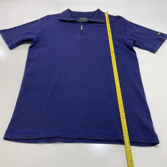 VTG 90’s Ralph Lauren Polo Sport Men’s Purple Stripe 1/4 Zip Rugby Shirt Size M - Picture 5 of 8